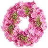 20″ Hydrangea/Fern Wreath Pink