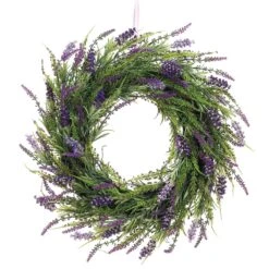 20″ Lavender Twig Wreath Two Tone Lavender