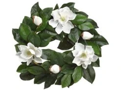 22″ Magnolia Wreath Cream