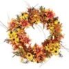 22″ Hydrangea/Peony/PumpkinTwig WreathOrange Yellow