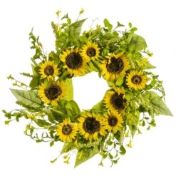 24″ Sunflower/Wildflower Wreath Yellow
