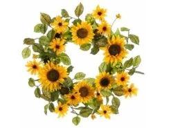 24″ Sunflower/Rudbeckia/ Artichoke Wreath Yellow