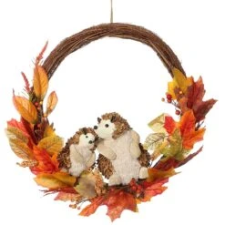 17.25″ Hedgehog/Maple/BerryWreathFall