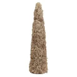 23.5″ Preserved Reindeer Moss Cone Topiary Natural Beige