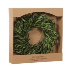 17″ Eucalyptus Leaf Wreath Green