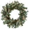 22″ Preserved Silver Dollar/Eucalyptus/Flax Pod Wreath Green Cream