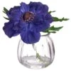 5.5″ Anemone In Glass Vase Blue
