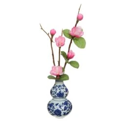 10.5″blossom In Ceramic Vase Pink