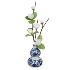 10.5″blossom In Ceramic Vase White