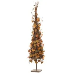 36″ Berry/Smilax Topiary With Stand Fall