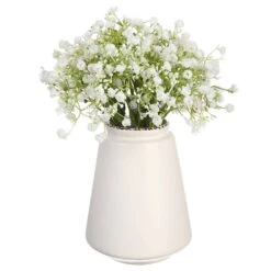 10″ Gypsophila In Terra CottaPotWhite