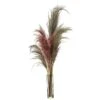 28″ Reed Grass In Glass Vase Gray Mauve