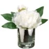 7″ Peony In Glass Vase White