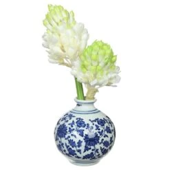8″Hyacinth In Ceramic Vase White