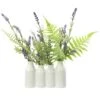 12″ Lavender/Fern In Ceramic Vase Purple