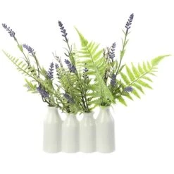 12″ Lavender/Fern In Ceramic Vase Purple