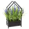 14″ Muscari Metal HouseArrangementPurple Blue