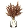 11″ Pampas In Glass Vase Brown