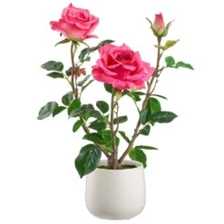 16.1″ Rose In Ceramic Vase Rose