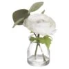 6″ Ranunculus In Glass Vase White