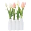13.5″ Tulip In Ceramic Vase Pink White