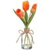 11″ Tulip In Glass Vase Flame
