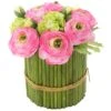 9″ Ranunculus/Snowball InTube PlanterPink Green