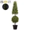 42″ Battery Operated UV Protected Boxwood Cone Topiary 50 Led Lights In Pot G