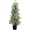 43″ Cone-Shaped Eucalyptus Topiary In Pot Green Gray