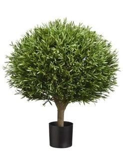 25.5″ Ball Shaped Lavender Leaf Topiary In Pot Green