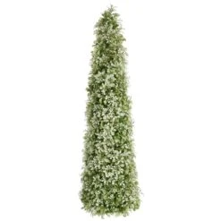 27″ Boxwood Cone-Shaped Topiary Green