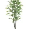 6′ Black Bamboo Tree X7 With 1440 Leaves In Black Plastic Pot Green