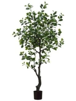 6′ EVA Ficus Tree With 989 Leaves In Plastic Pot Green