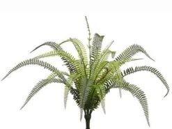 21″ Soft PE Boston Fern Bush With 18 Leaves Two Tone Green