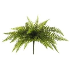 20″ Leather Fern Bush Green
