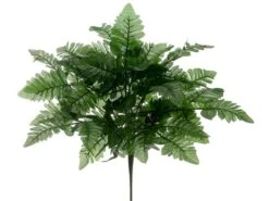18″ Polyester Fern Bush Green