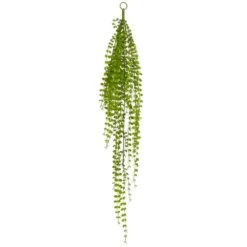 39″ Soft PE Button Fern Hanging Bush Green
