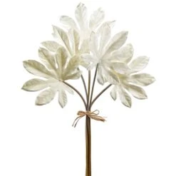 17″ Fatsia Leaf Bundle X5 Cream