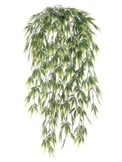32.5″ Plastic Bamboo Leaf Hanging Bush Green