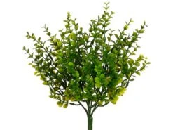 11″ Mini Plastic Eucalyptus Bush With 77 Leaves Green