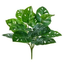 15″ Split Philodendron Leaf Bush Green