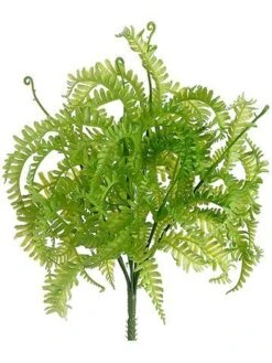 10″ Soft PE Mini Fern Bush Green