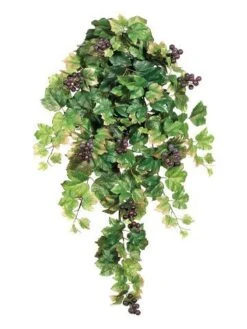 30″ Grape Leaf Hanging Bush x9 With Grapes Green