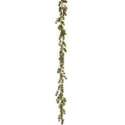 6′ Battery Operated Eucalyptus Garland With Light Green