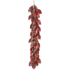 60″ Magnolia Leaf Garland Two Tone Burgundy