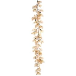 6′ Oak Leaf Garland Beige
