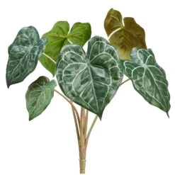 16″ Real Touch Anthurium Bush With 6 Leaves Green