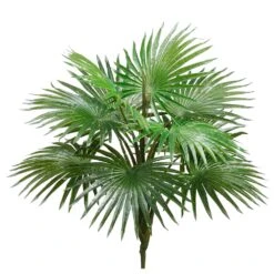 19″ Real Touch Fountain Palm Bush With 10 Leaves Green