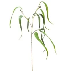 32″ Soft Plastic Eucalyptus Leaf Hanging Spray Green