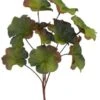 16″ Burlap Geranium Leaf Spray Green Burgundy